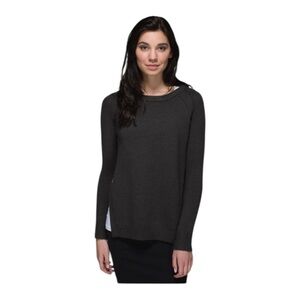 Lululemon Merino Wool Knit Sweater Yin To You Heathered Dark Wren Gray - Size 6